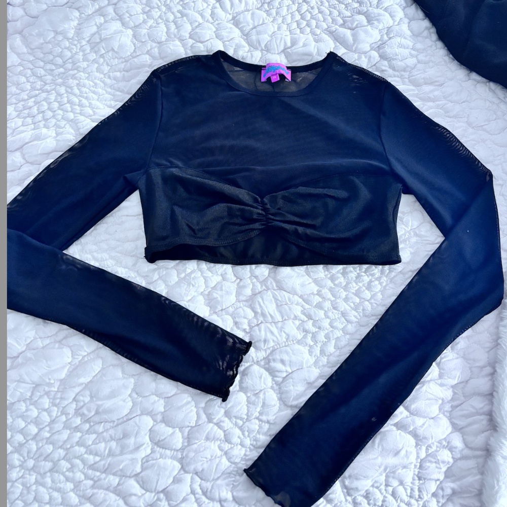 sheer cropped going out top